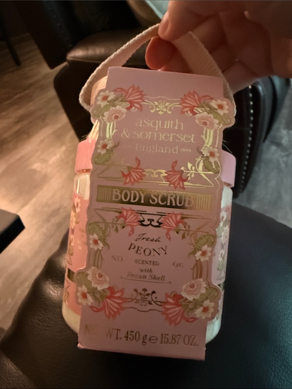 New Asquith & Somerset Pink Peony Body Scrub + Brush
